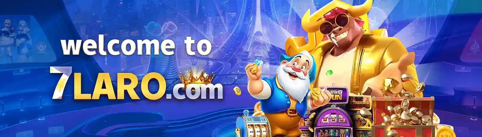 7LARO Online casino games banner with real money slot machines and live dealers